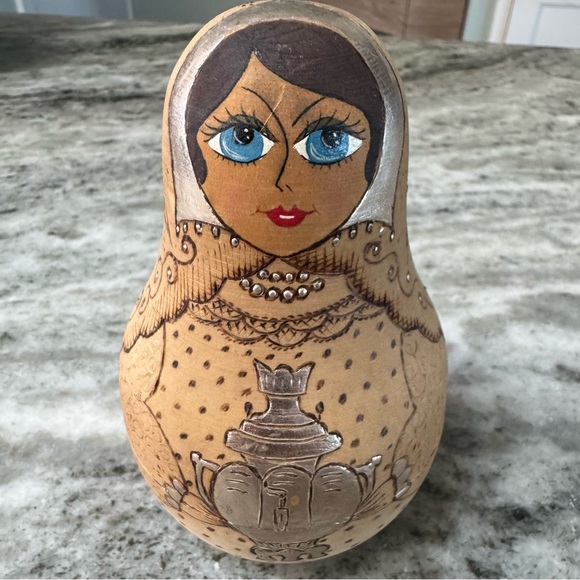 Vintage 1970/80s Russian Nevalyashka Bell Doll Hand-Painted Podlipcevo Samovar - Picture 8 of 9
